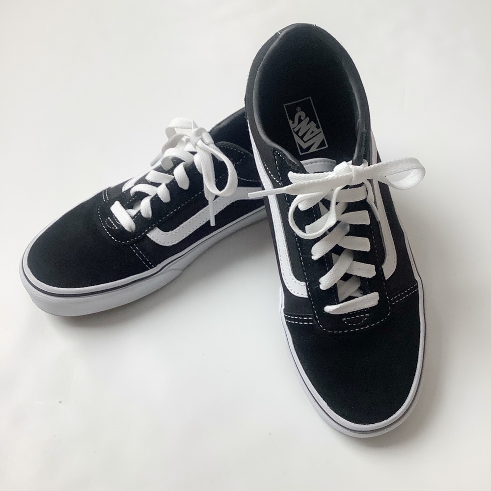 Vans Black & White Suede/Canvas Shoes